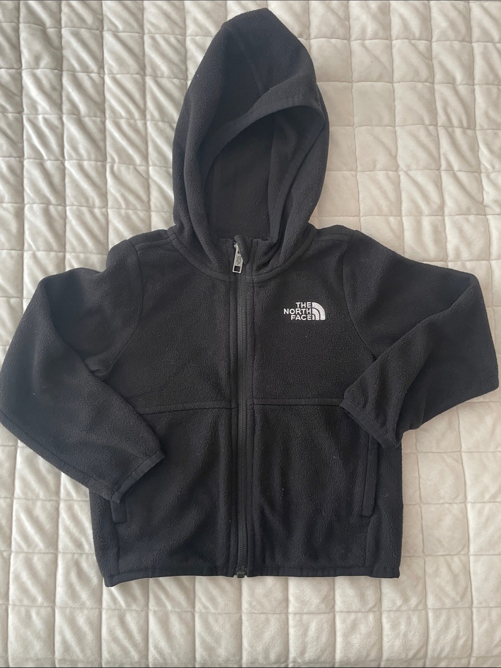The North Face Kids Black Hooded Fleece Zip Jacket
